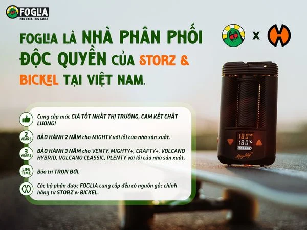 Chính sách bảo hành chính hãng của FOGLIA đối với sản phẩm STORZ & BICKEL