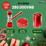 Super Mini + Grinder Nhựa + Box Pill Red