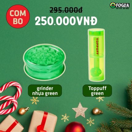 Toppuff Green + Grinder Nhựa green